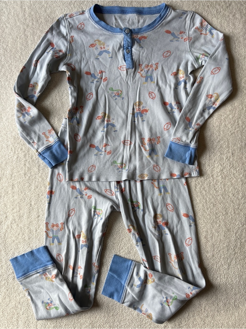 The Beaufort Bonnet Company Pajamas Set, Boys Sz 7. Football Theme